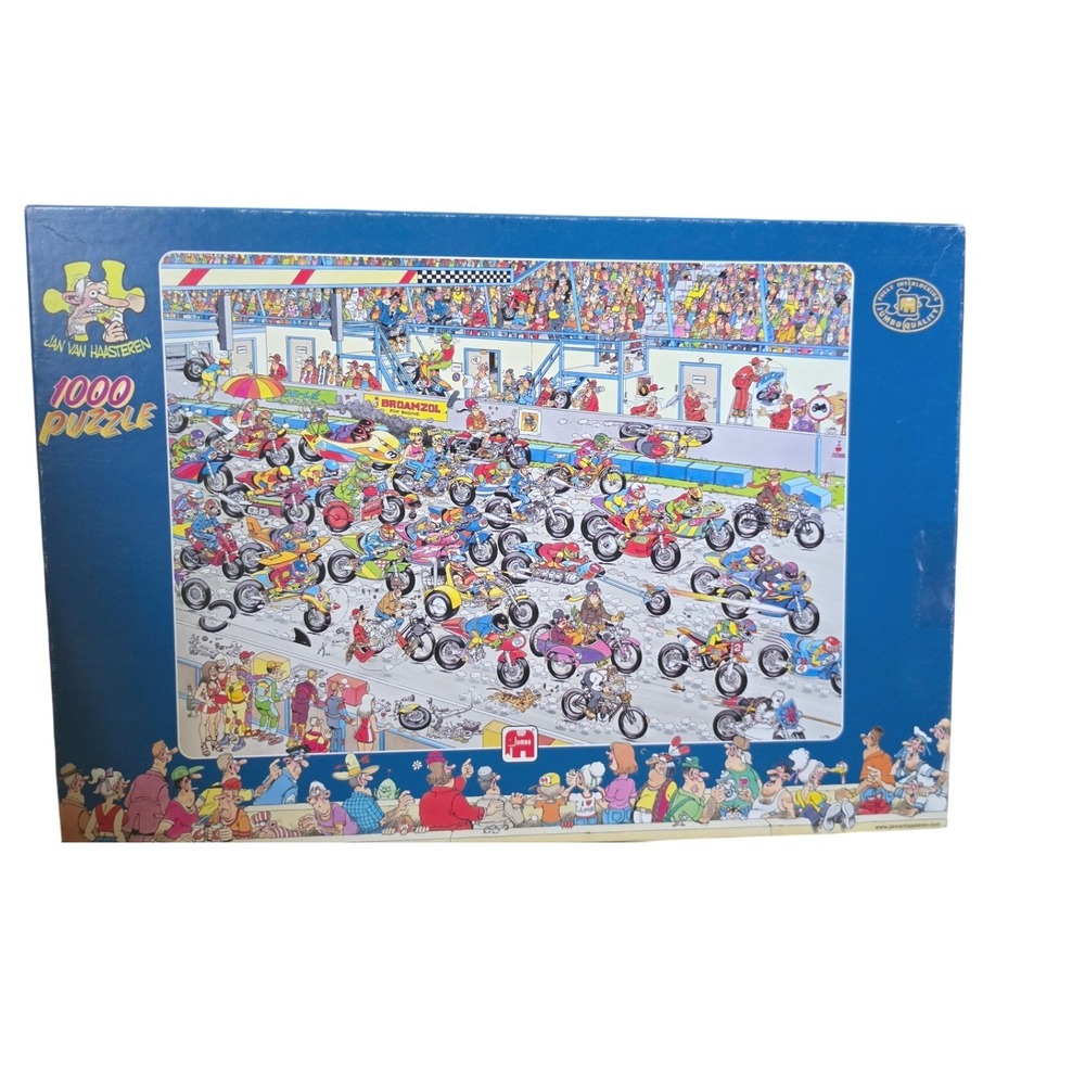 Jumbo Jan van Haasteren Motorbike Race 1000 Piece Jigsaw Puzzle 02046 Comic Art